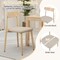 Set of 2 Linen Fabric Dining Chairs with Curved Back and Comfortable Padded Seat